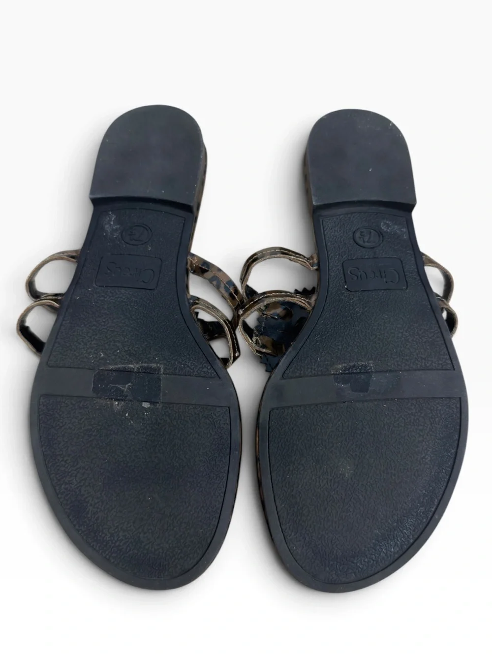 Circus by Sam Edelman Canyon Leopard Patent Medallion Thong Sandals Size US 7.5